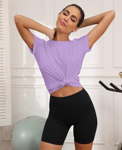 KevaMolly Women's UPF50+ Athletic Workout Tops - Medium / Z Taro Purple