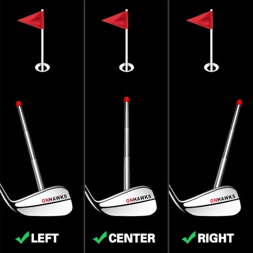 Golf Alignment Rods - Telescopic Magnetic Trainer Aid - Red