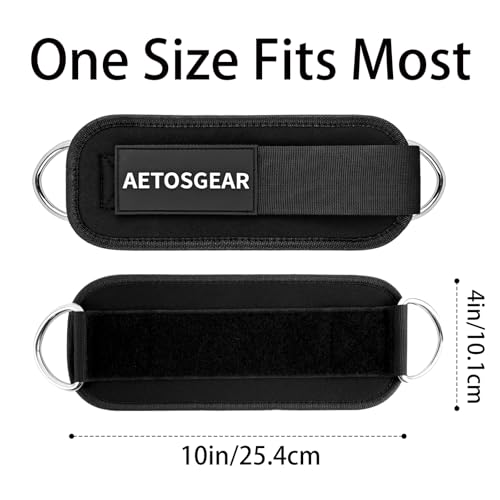 Padded Ankle Straps for Cable Machines - Glute Workout Cuff - 01-Black/Single