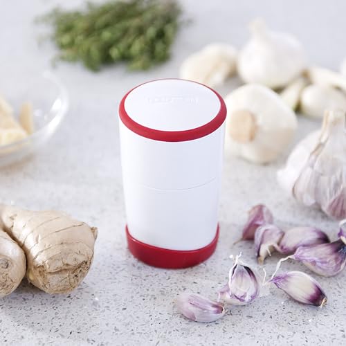 Leifheit Garlic Slicer with Storage | Stainless Steel Blades, Twist-Cut, 5.31" x 2.75"