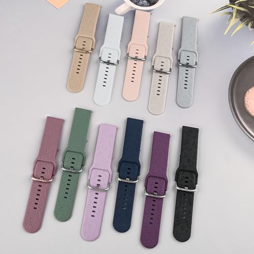 Flower Engraved Black Watch Band for Garmin Vivoactive & Venu