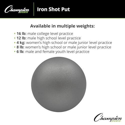 Iron Shot Put - 12 Lb Durable Training Shot for Athletes