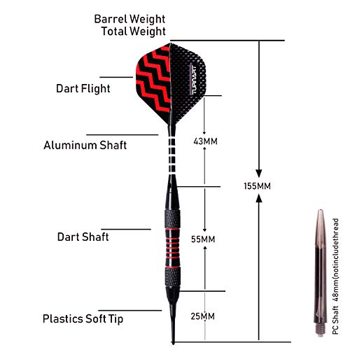 Professional Soft Tip Darts Set - 9 Pcs 18g Tungsten with Case