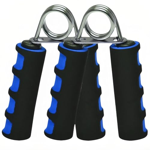 Foam Hand Grip Strengthener Set for Physical Therapy - 2 Pack - Blue+Black