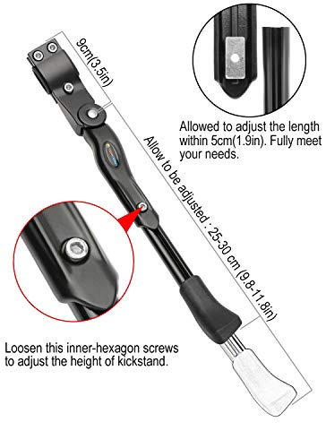 Adjustable Aluminium Alloy Bike Kickstand - Black for 22-28 Inch Wheels
