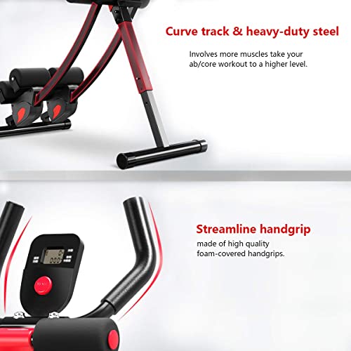 Height Adjustable Ab Machine - Foldable Home Gym Equipment