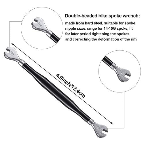 Bicycle Spoke Wrench Set - 6 Piece Tool Kit with Tire Lever