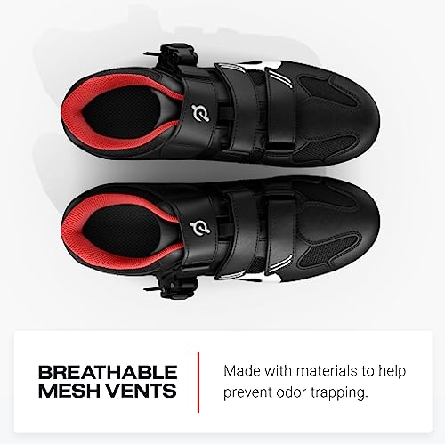 Indoor Cycling Shoes for Peloton Bike - Size 8 Women/6 Men - Black/Red