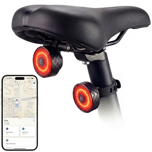GPS Tracker for Bikes with Tail Light - Black-Red, Real-Time Anti-Theft Locator