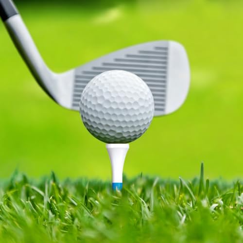 Wooden Golf Tees - 2-3/4 Inch with Red & Blue Mark, 100 Count
