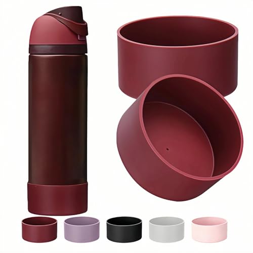 Silicone Protective Boot for Owala 24oz FreeSip Water Bottle - Black Cherry
