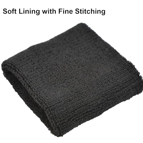 6-Pack Athletic Sweatbands for Men and Women - Breathable Cotton Wristbands