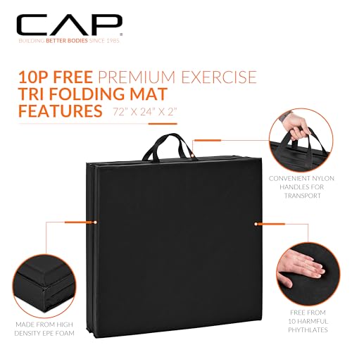 Folding Exercise Mat – Extra Thick 2-Inch Foam for Gymnastics, Yoga, Home Workouts – 72"L x 24"W – Durable & Non-Toxic