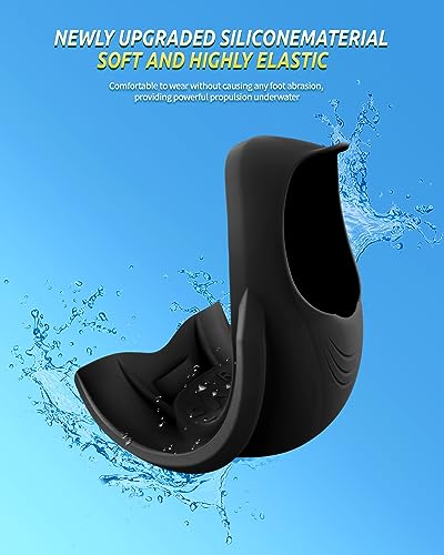 WSTOO Silicone Swim Fins for Adults & Youth Black 10.43-11.02" - Training Flippers for Swimming & Snorkeling