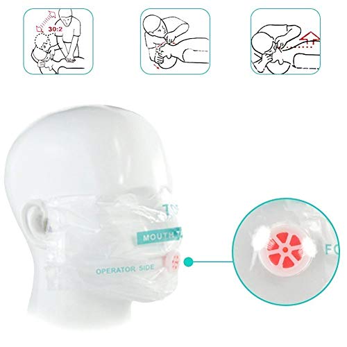 5-Pack CPR Face Shield Masks with Keychain for First Aid