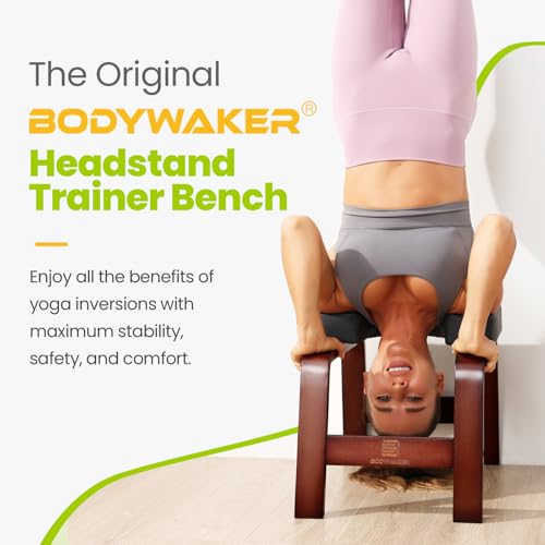 Yoga Headstand Bench - Inversion Chair for Balance Training, Chocolate Black