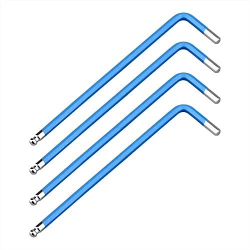 4 PCS 3mm Ball End Hex Key Allen Wrench,Internal Hexagonal Wrench, L Shaped Long Arm S2 Steel Repairing Tool£¬Pale Blue