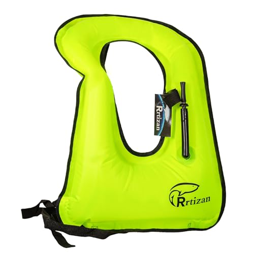 Inflatable Snorkel Vest for Adults - Green - 220 lbs Capacity