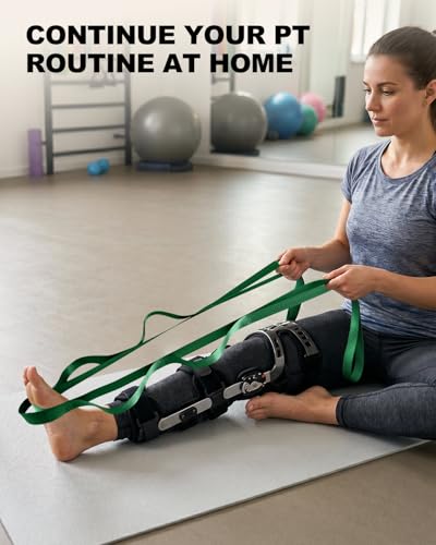 Non-Elastic Stretching Strap for Physical Therapy & Rehab - Hunter Green/75"x1"