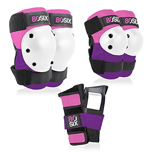 80SIX Kids Multi-Sport Protective Gear Set Pink Purple Small/Medium
