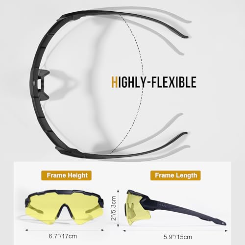 Tactical Shooting Glasses - Anti Fog, Adjustable Nose Pad, Black