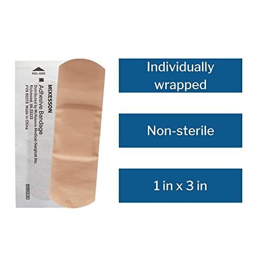 Sterile Adhesive Bandages, Plastic, 1 x 3 Inch, 2400 Pack