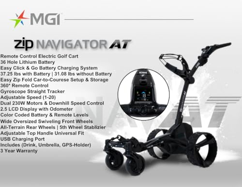 All Terrain Electric Golf Cart with Remote Control - Gloss Black & Matte Black - 36 Hole Battery