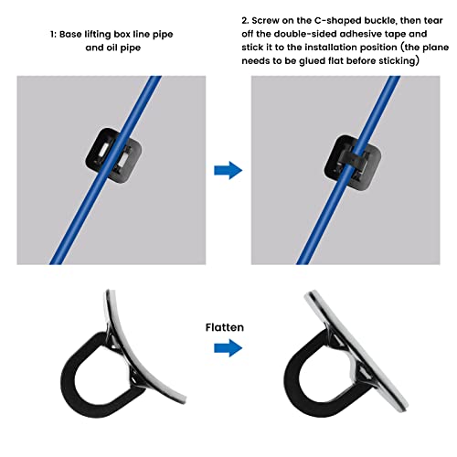 10-Pack Bicycle Cable Clips - Plastic C Buckle for Bike Cables