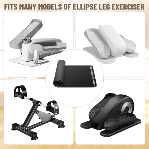 Non-Slip Under Desk Elliptical Mat for Peloton - Black 1 Pc