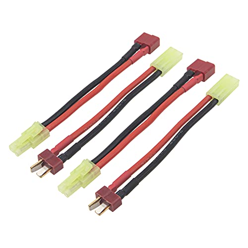 Airsoft Battery Adapter - Mini Tamiya to T Plug, 16AWG, 3.93"