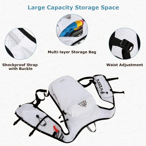 Lightweight Hydration Pack Backpack Vest - 1.5L & 2L Bladder - White