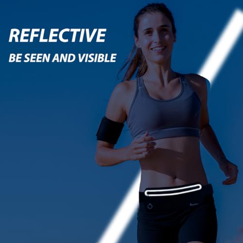 Slim Running Belt Fanny Pack - Adjustable Phone Holder Waist Bag - Black