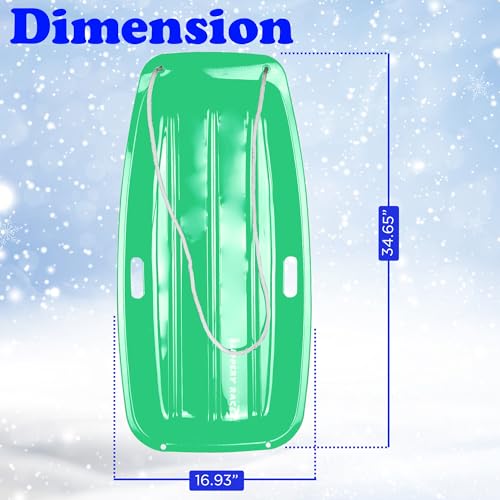 Downhill Sprinter Kids Toboggan Sled - 35 Inch - Green