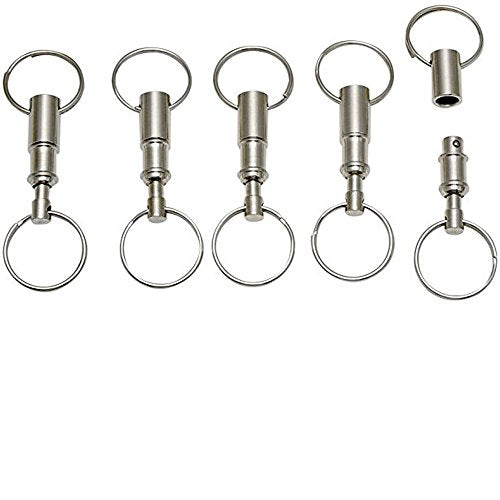 Detachable Quick Release Keychain Valet Key Holder - Stainless Steel
