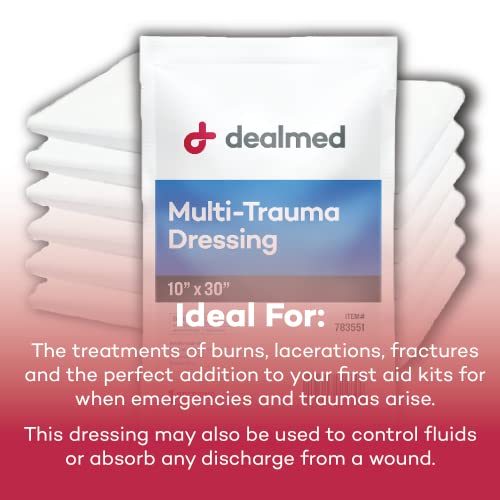 Multi-Trauma Dressing - Sterile Emergency Pad (10" x 30", 5 Count)