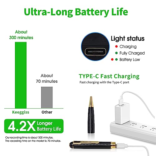 64G Mini Body Camera Pen, 1080P Portable Security Nanny Camera Pen for Indoor Outdoor