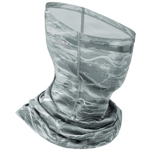 BASSDASH UPF 50+ Breathable Grey Camo Neck Gaiter - Quick Dry Face Mask for Men & Women