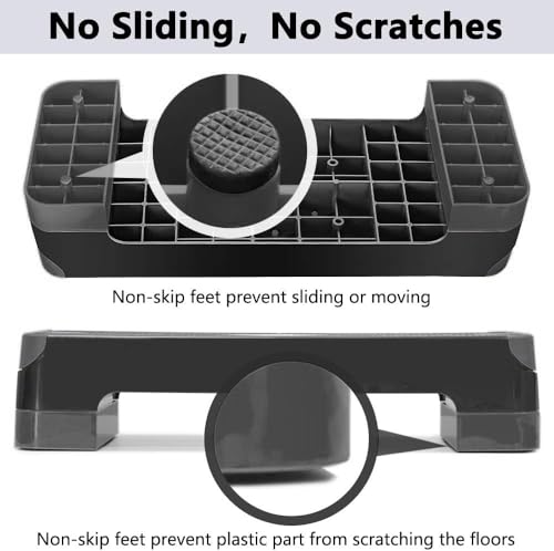 Adjustable Aerobic Stepper with 2 Risers - Dark Gray