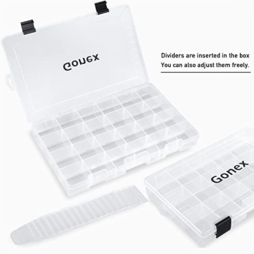 Gonex 3-Pack 3700 Fishing Tackle Trays with Adjustable Dividers, 14x8.66x1.85"
