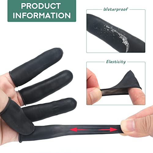 Disposable Finger Cots - 205PCS Black Rubber Finger Covers