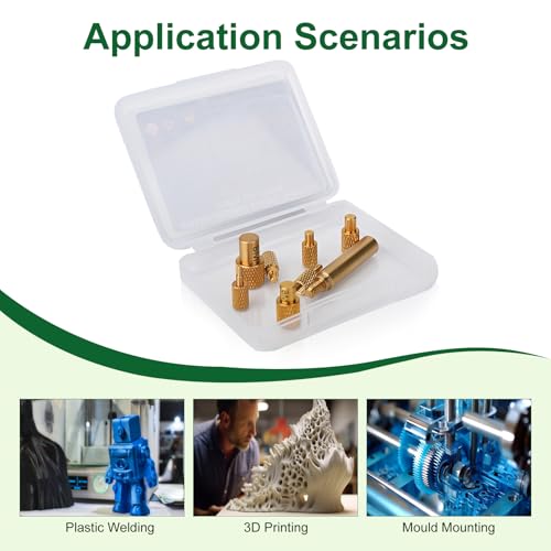Heat-Set Insert Tips Soldering Iron Tips M2 M2.5 M3 M4 M5 M6 M8 1/4",Thread Inserts Compatible with FX-888D Weller SP40NKUS and Yihua 939D Irons,for Connecting 3D Printed Parts and Plastic Parts