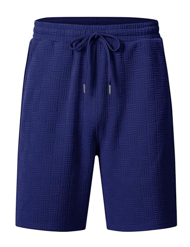 MoFiz Men's XXL Deep Blue Sweat Suit Set 2 Piece Casual Tracksuit Shorts