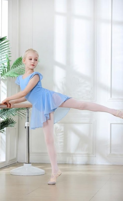 DIPUG Ballet Leotard for Girls - Flutter Sleeve Design with Criss-Cross Back | Toddler Size