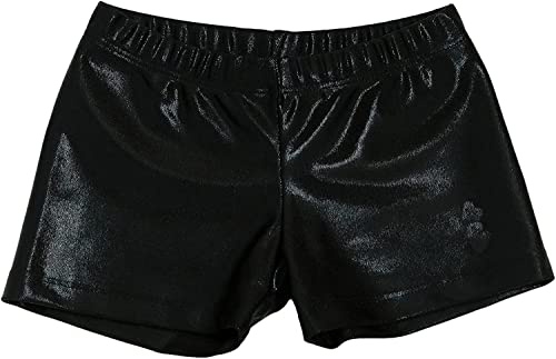 Girls' Sparkle Gymnastics Shorts - Athletic Dance Tumbling Bottoms - 2-3T Black