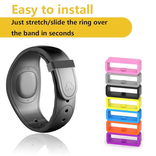 Silicone Fastener Rings for Wristbands - Secure Loop Holder - 14 Colors
