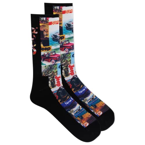 Women's Vintage Ads Crew Socks - Black