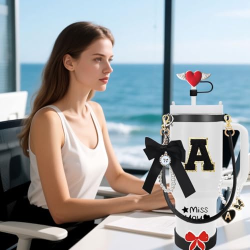 11-Piece Tumbler Accessory Set for 30oz/40oz Cups - Black Letter W