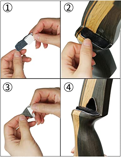 Arrow Rest & Bowstring Silencer for Recurve Bow - Black, 4 Pairs