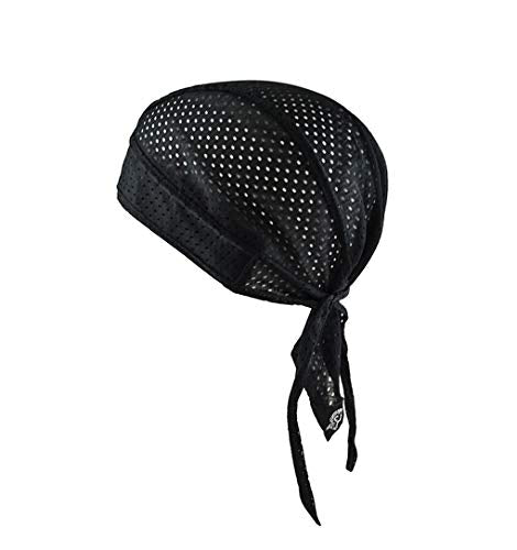 Breathable Cycling Bandana Headscarf - Adjustable Mesh Sweat Wicking - Black