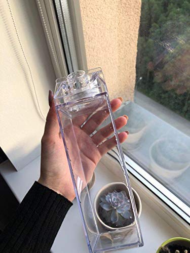Clear Milk Carton Water Bottle - Stylish and Fun Design